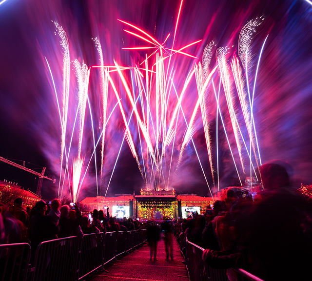 Firework display at the Carol of Lights