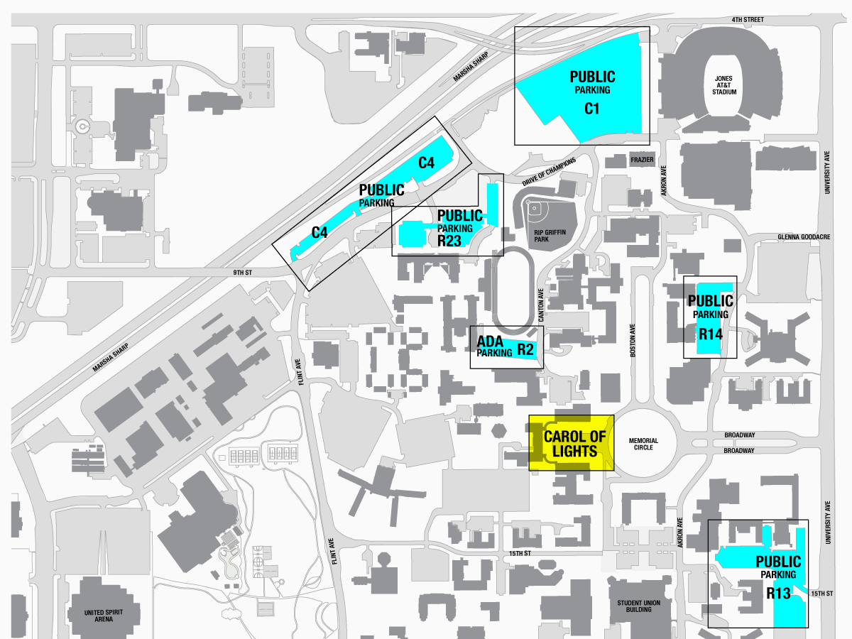 Map of places to park